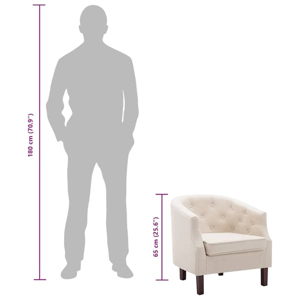 vidaXL lænestol, beige, stof