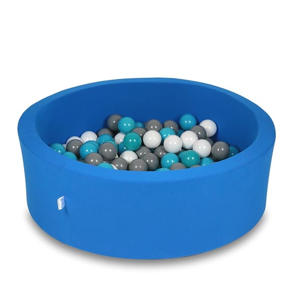 Torr pool 90x30cm blå med 200 bollar: vit, grå, turkos