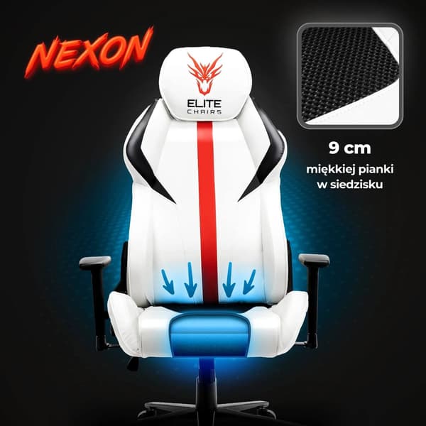 NEXON Snurrstol Gaming Vit Modern