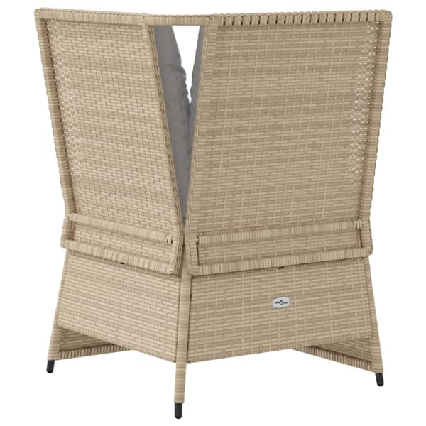 vidaXL Hörnsoffmodul med kuddar, beige, polyrotting