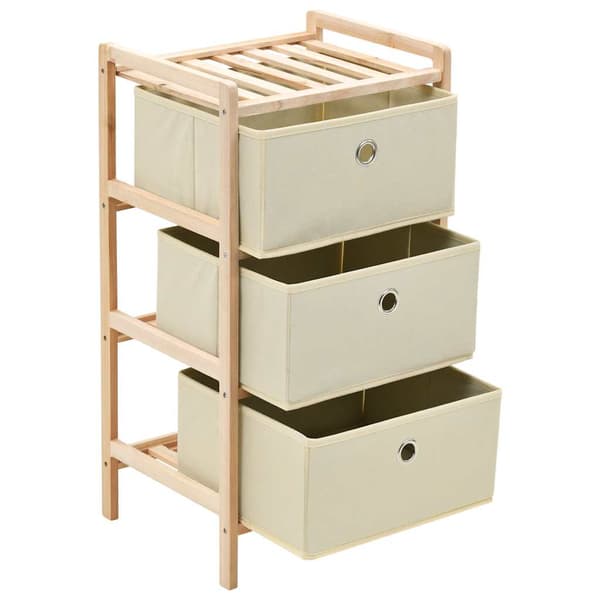 vidaXL Hylly 3 kangaskorilla setripuu beige