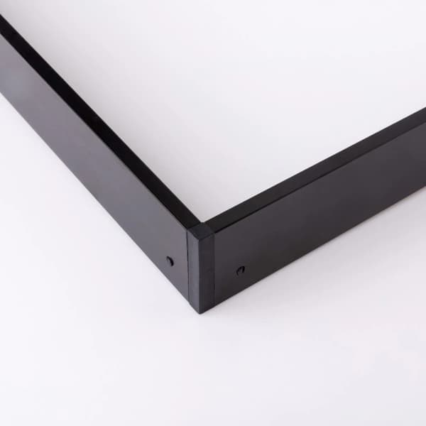 Sort aluminiumsramme til overflademontering til LED-panelmontering 120 cm x 30 cm
