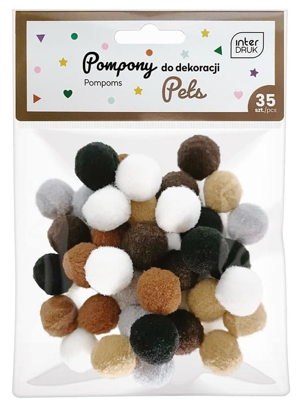 Pompomit koristeeksi 35 kpl Lemmikit