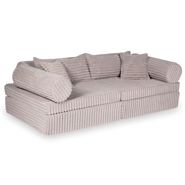 Montessori Premium Waffle Play Sofa Lyserød