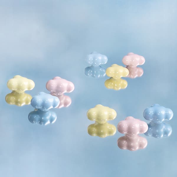 MØBELGREB møbelknop BØRNES SKY sky BLÅ porcelæn