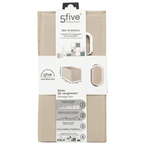 Beige förvaringslåda 15 x 31 cm