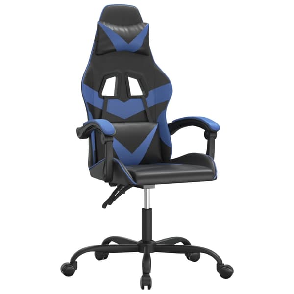 vidaXL gamingstol, sort og blå, kunstlæder