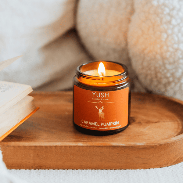 Karamel Græskar - Græskar Sojalys med Karamel - YUSH - 120ML