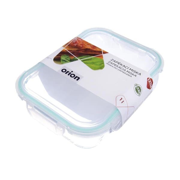 Glasbehållare med lock och försegling, ugnssäker form, 1 l