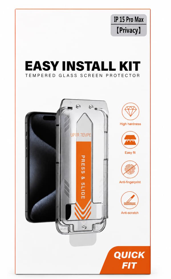 Privacy Glass med applikator til iPhone 15 Pro Max