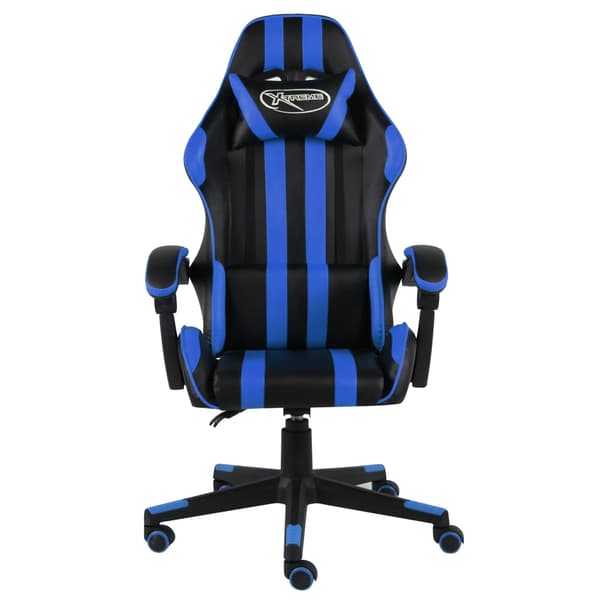 vidaXL gamingstol, sort og blå, kunstlæder