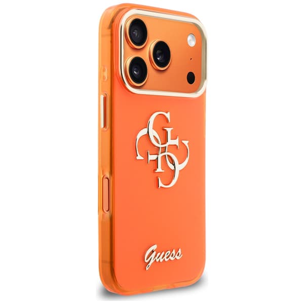 Guess IML 4G Script Metal Cover til iPhone 17 Pro Orange