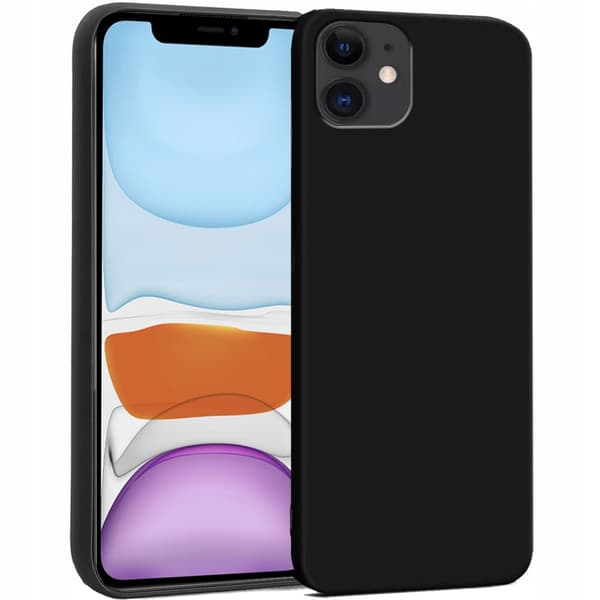Etui til IPHONE 11 MAT SILIKONE BAGSIDER SORT + GLAS