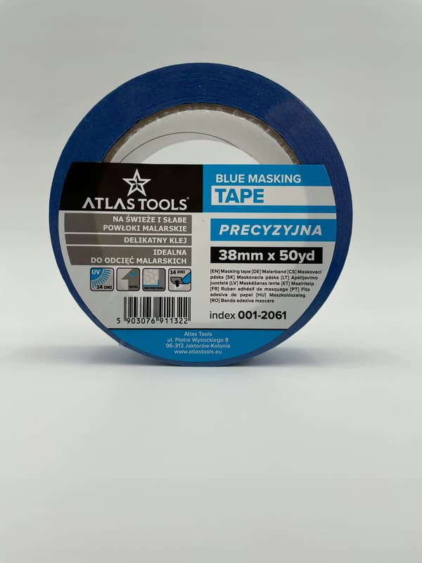ATLAS TOOLS BLÅ MÅLNINGSTEJP DELICATE PRECISION 38 mm/50 yards