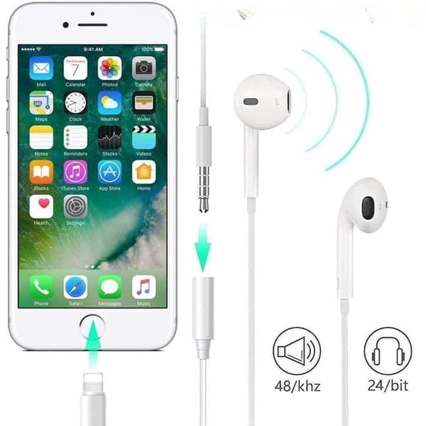 Hörlursadapter iPhone iPad Lightning minijack 3,5 mm Apple MFI 2 st