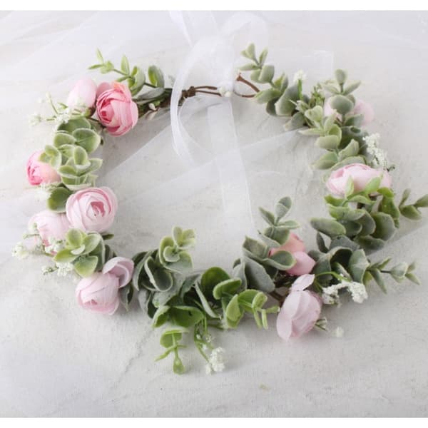 Krans, blomsterhårbånd, delikat BOHO-krans W84
