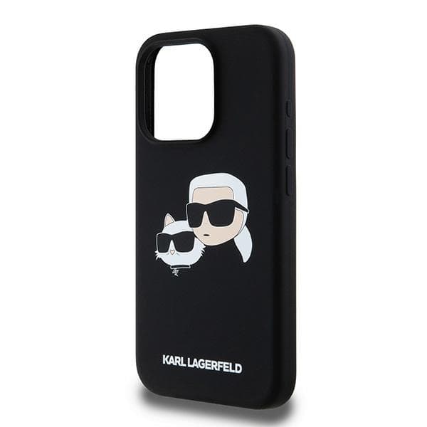 Karl Lagerfeld Silikone Karl & Choupette MagSafe-etui til iPhone 15 Pro Max, Sort