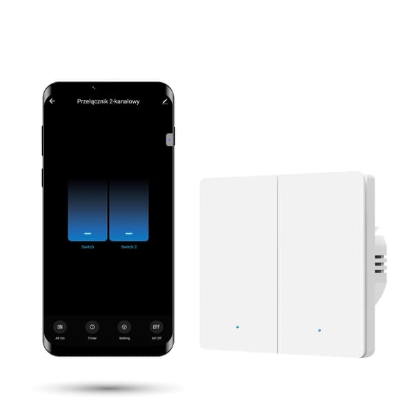 Tuya 2-kanals Zigbee vægkontakt hvid