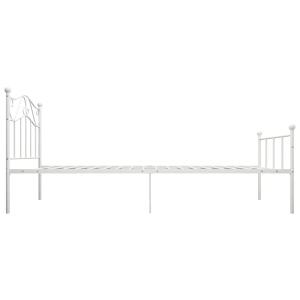 vidaXL Sängram vit metall 90 x 200 cm