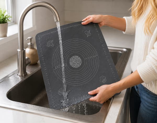 Silikone bageplade XXL 70X50 CM grå køkkenmåtte Med skala