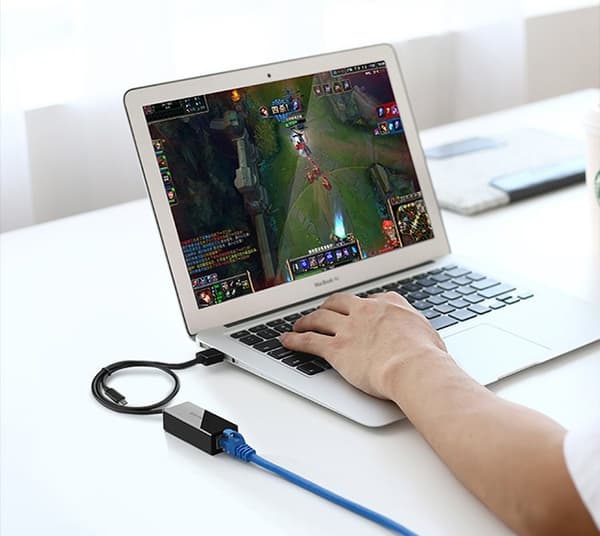 Eksternt LAN-netværkskort RJ45 - USB 2.0 100 Mbps - sort