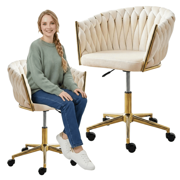 Cristian kontorsstol, beige sammet