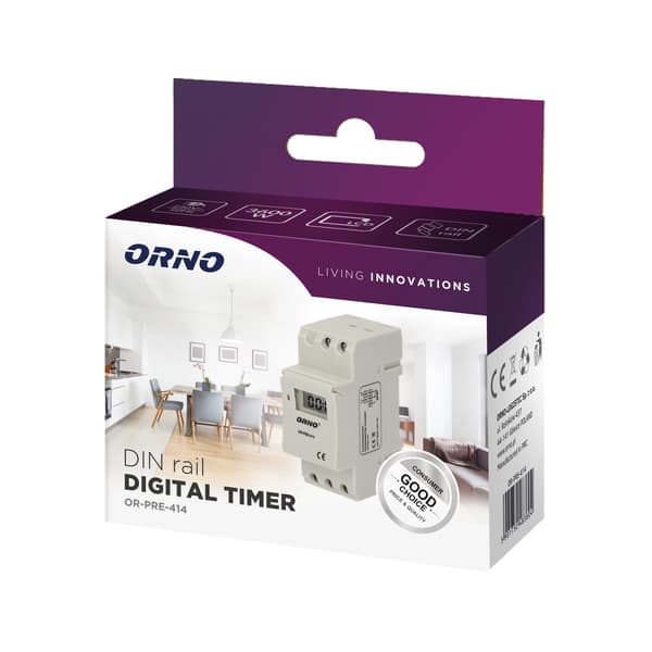 Elektronisk timer 3600W LCD-display för DIN-skena