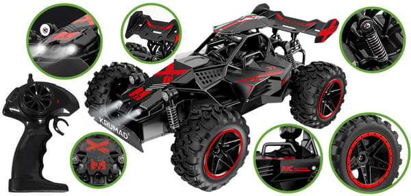 Fjernstyret bil TIL børn, RC-bil, offroad, 2,4 GHz, 2 batterier