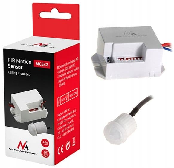 PIR-bevægelsessensor med ekstern sensor 800W 360° MCE32