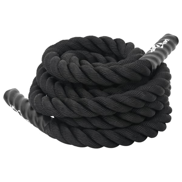 vidaXL træningsreb, sort, 9 m, 6,8 kg, polyester