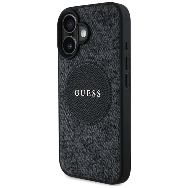 Guess 4G Circle Classic Logo MagSafe-etui til iPhone 16, sort