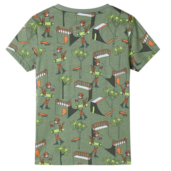 Barnpyjamas med kort ärm, khaki, 92