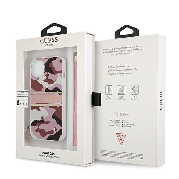 Guess Camo Strap Collection iPhone 13-skal, rosa