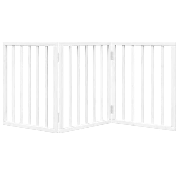 vidaXL foldbart sikkerhedsgitter til hunde, 3 paneler, hvid, 150 cm