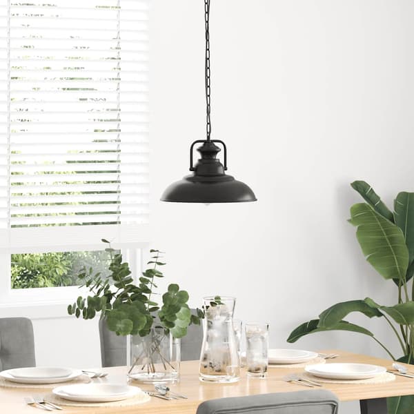 vidaXL pendellampe E27 sort Ø 31 cm jern