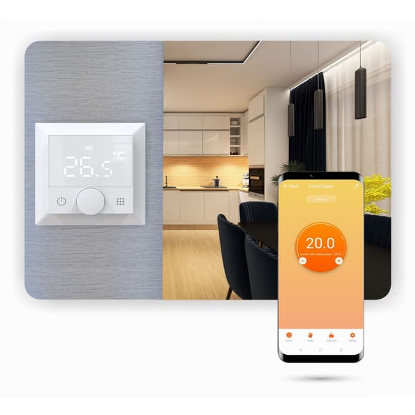 Zigbee TUYA 3A ECO2 rumstermostat för 55x55mm ramar