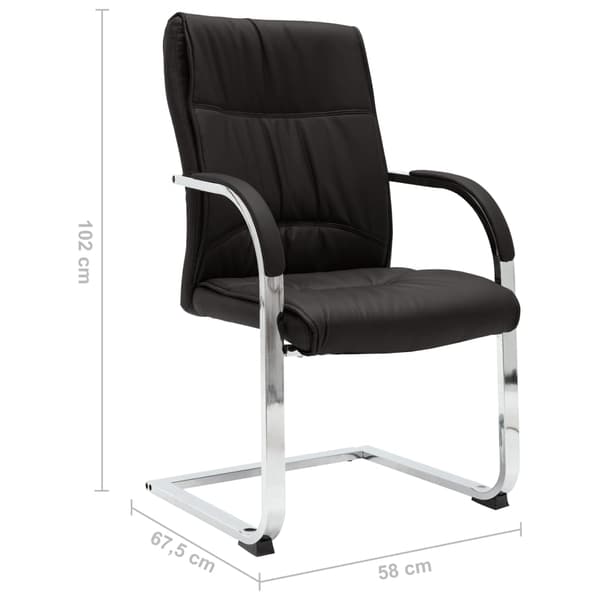 vidaXL Cantilever kontorstol, sort, kunstlæder
