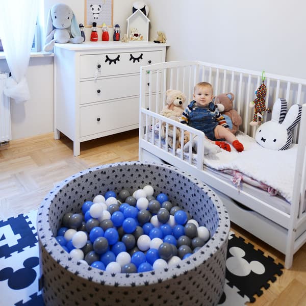 KiddyMoon plastikbolde 7 cm grå 700 legetøjsboldsæt