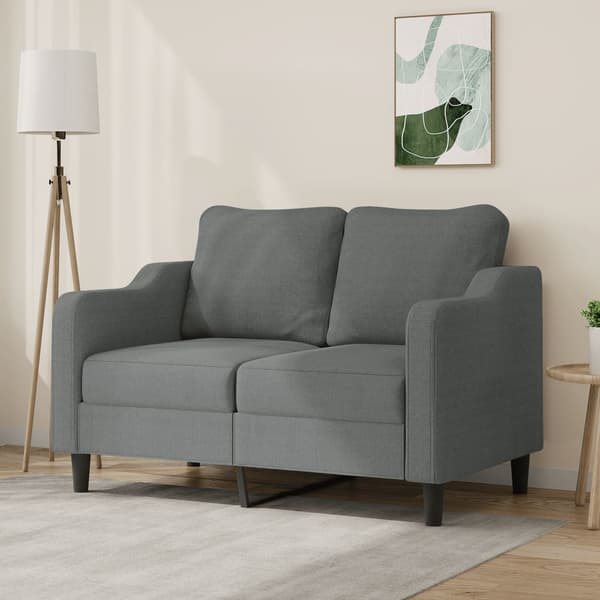 vidaXL 2-sitssoffa mörkgrå 120 cm tygklädsel