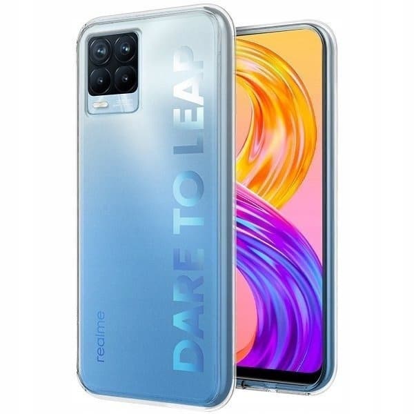 Etui til Realme 8 / 8 PRO Bagside Farveløs + GLAS