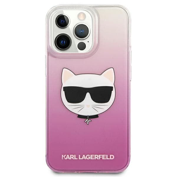 Karl Lagerfeld Choupette Head-etui til iPhone 13 Pro Max, lyserød