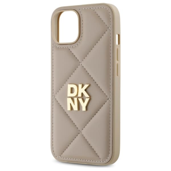 DKNY DKHCP14SPQDSLE iPhone 14 6,1" Beige Quilted Stack Logotyp