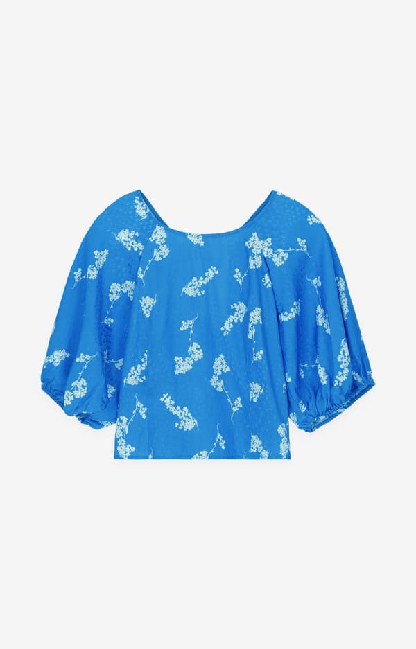 Jacquardblus med tryck 40
