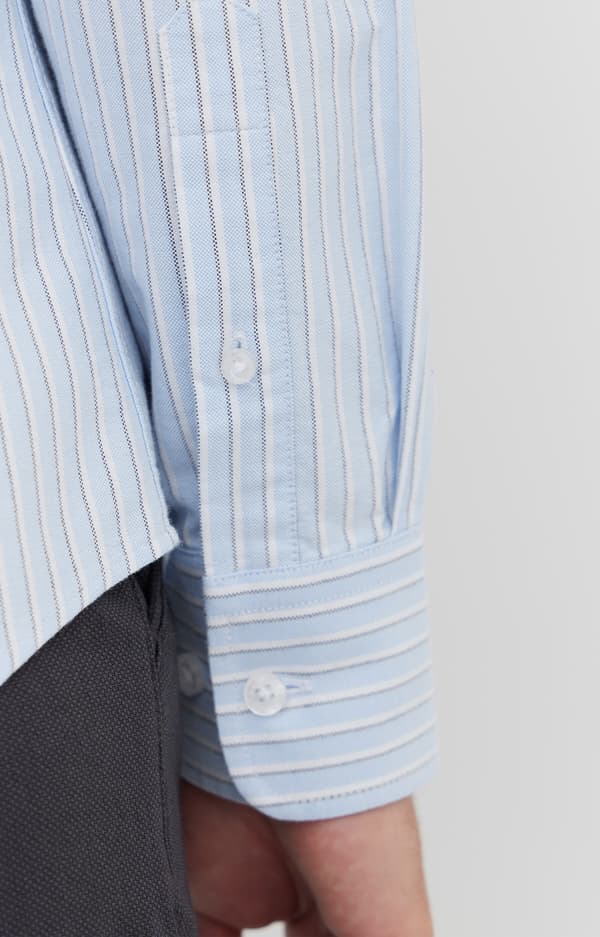 Slim fit stribet skjorte M