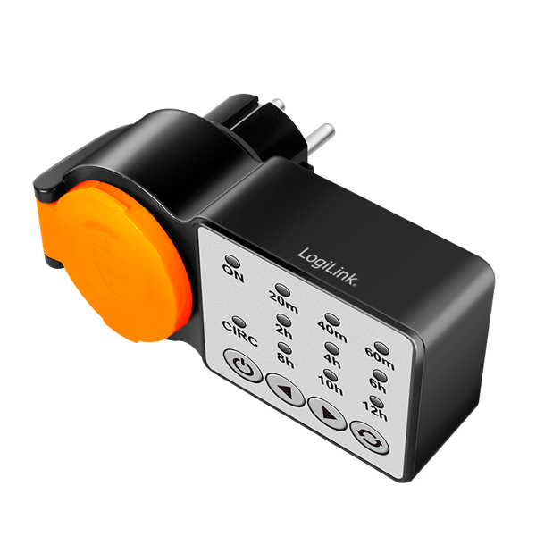 Timer Logilink IP44 CEE7/3 3600W 24t ekstern timer sort