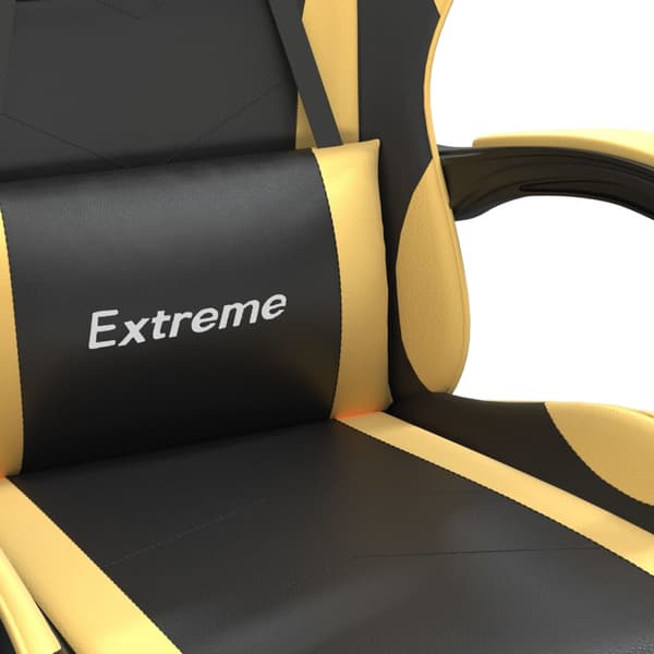 vidaXL gamingstol, sort og guld, kunstlæder