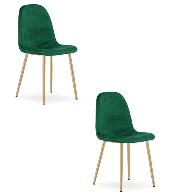 PADVA stol - grön sammet / ekben x 2