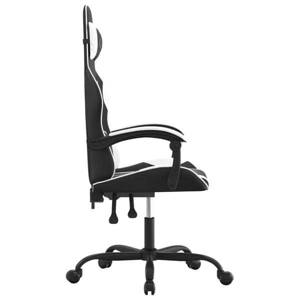 vidaXL gamingstol, sort og hvid, kunstlæder