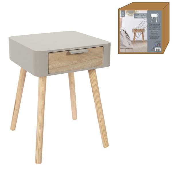 WENDY sängbord med taupe låda