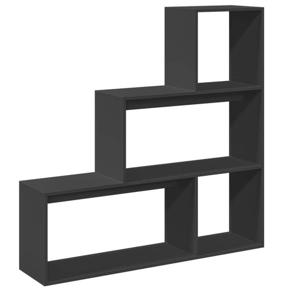 vidaXL hyldeopdeler, 3 niveauer, sort, 123x29x123 cm